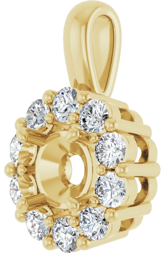 14K Yellow 5.2 mm Round 1 3 CTW Natural Diamond Semi-Set Pendant (2)