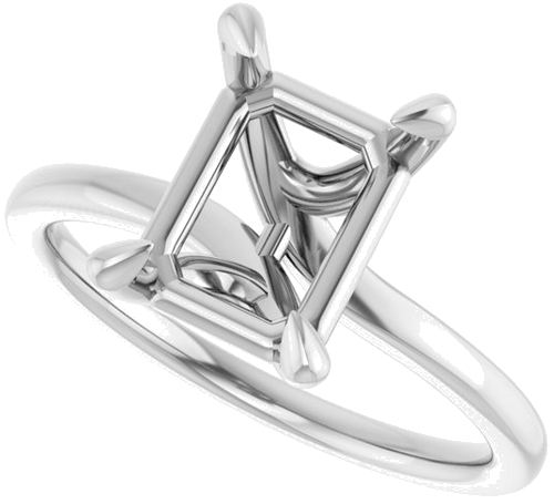 Sužadėtuvių Žiedas 14k white gold Emerald 9mm x 7mm (5)
