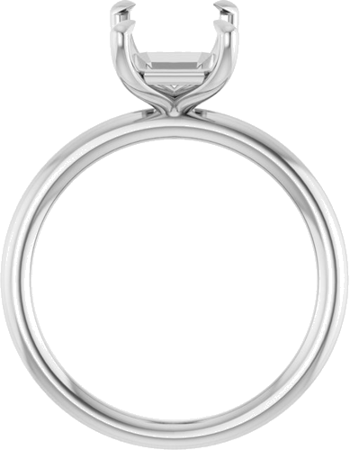 Sužadėtuvių Žiedas „Claw-Prong Solitaire“ 14k white gold Emerald 10mm x 7mm (2)
