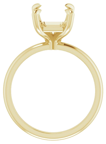 14K Yellow  10x8 mm Emerald Solitaire Engagement Ring Mounting (2)