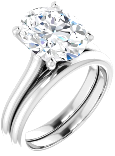 Sužadėtuvių Žiedas „Accented“ 14k white gold Oval 11mm x 9mm (6)