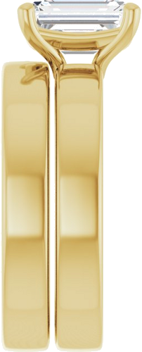 14K Yellow 8x6 mm Emerald Solitaire Engagement Ring Mounting (9)