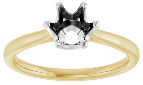 14K Yellow   White 6.5 mm Round Engagement Ring Mounting (3)