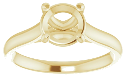 14K Yellow 7 mm Round Solitaire Engagement Ring Mounting (3)
