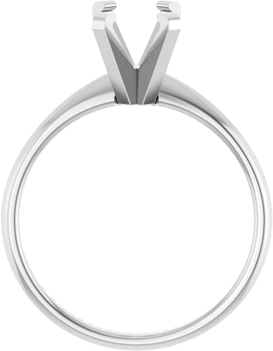 14K White 7.5x5.5 mm Emerald Solitaire Engagement Ring Mounting (2)