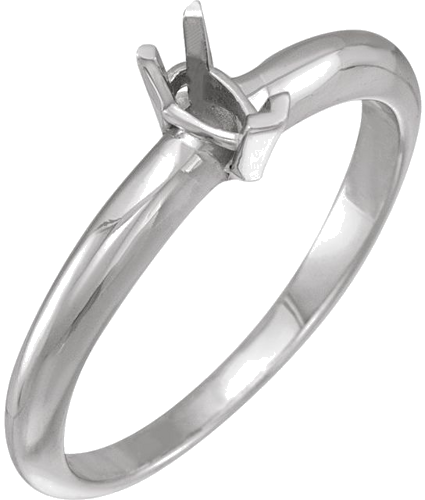 14K White 5x3 mm Pear 3-Prong Solitaire Ring Mounting (1)