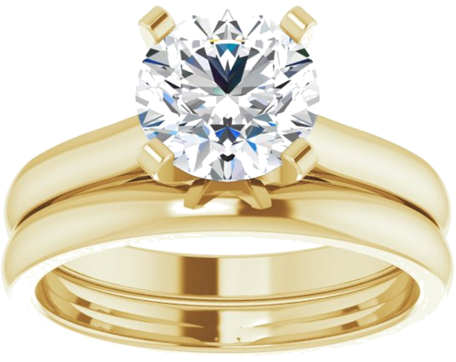 14K Yellow 7.5 mm Round Solitaire Engagement Ring Mounting (7)