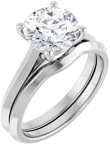 Sužadėtuvių Žiedas „Claw-Prong“ 14k white gold Round 8.2mm (6)