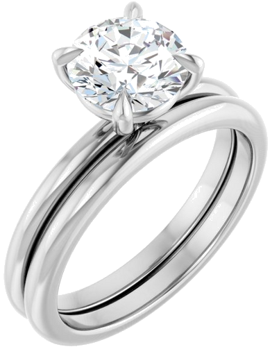 Platinum 7.4 mm Round Solitaire Engagement Ring Mounting (6)