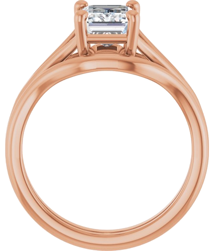 Sužadėtuvių Žiedas „Split Shank“ 585 Rožinis Aukso Emerald 8mm x 6mm (7)