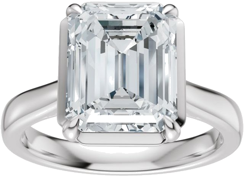 Sužadėtuvių Žiedas „Claw-Prong Solitaire Bezel-Style“ 14k white gold Emerald 10mm x 8mm (3)