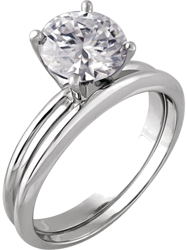 14K White 7.8-8.6 mm Round Solitaire Engagement Ring Mounting (5)