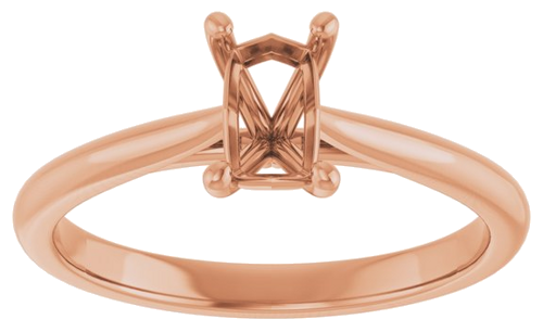 Sužadėtuvių Žiedas „Solitaire“ 14k rose gold Emerald 6mm x 4mm (3)