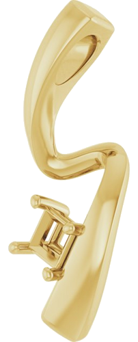 Pakabukas „Solitaire Freeform“ 14k yellow gold Square 3.3mm (2)
