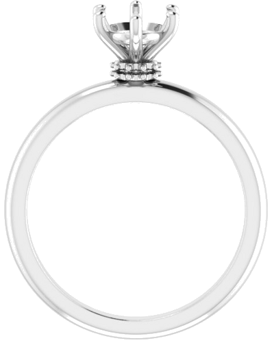 Sužadėtuvių Žiedas „Accented“ 14k white gold Oval 8mm x 6mm (3)