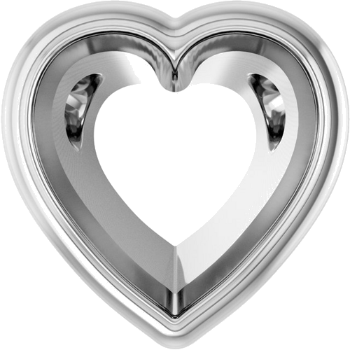 Pakabukas „Bezel-Set Solitaire“ 14k white gold Heart 8mm (1)