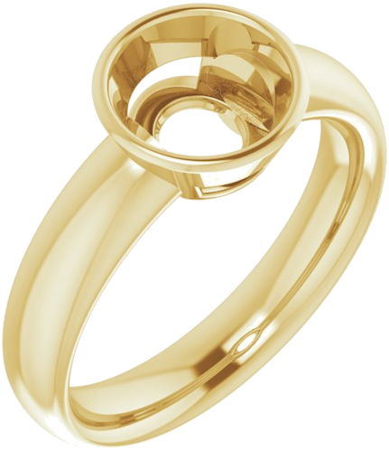 Sužadėtuvių Žiedas „Bezel-Set Solitaire“ 585 Geltonojo Aukso Round 7.4mm (1)