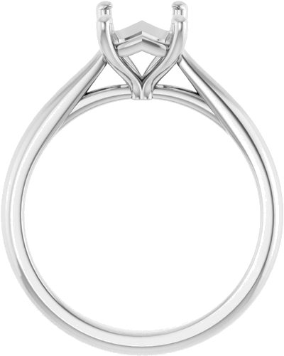 14K White 8x6 mm Emerald Solitaire Engagement Ring Mounting (2)