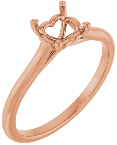 Sužadėtuvių Žiedas „Solitaire“ 585 Rožinis Aukso Square 4.5mm (1)