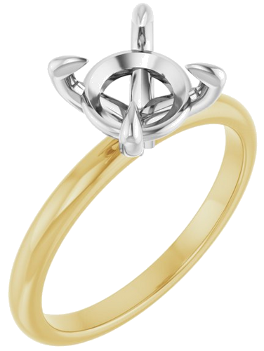 Sužadėtuvių Žiedas „Solitaire“ 585 Baltojo Ir Geltonojo Aukso Round 8mm (1)