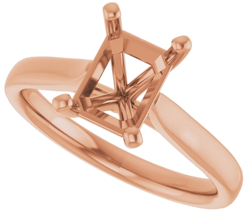 14K Rose 8x6 mm Emerald Engagement Ring Mounting (5)