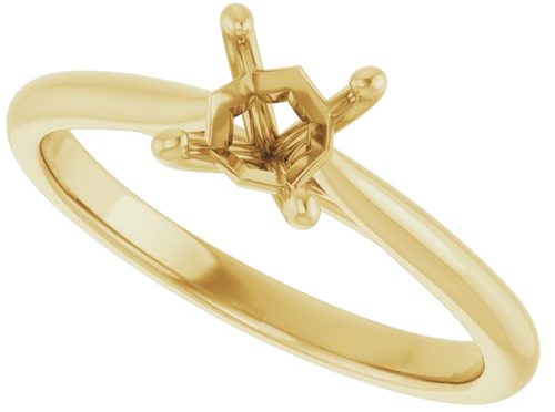 Sužadėtuvių Žiedas „Solitaire“ 14k yellow gold Square 4.5mm (5)