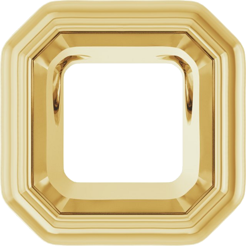 Pakabukas „Bezel-Set Solitaire“ 14k yellow gold Asscher 5mm (1)