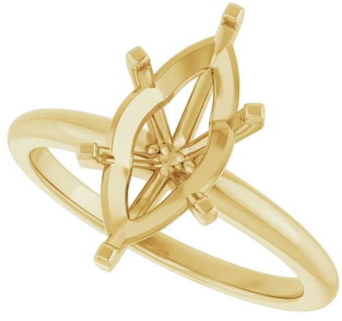 Sužadėtuvių Žiedas 14k yellow gold Marquise 13mm x 6.5mm (5)