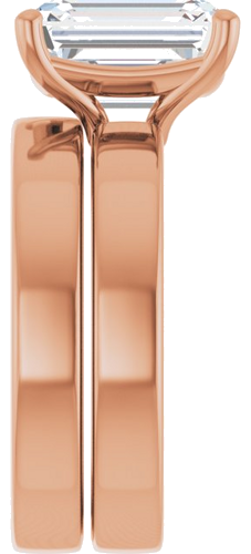 Sužadėtuvių Žiedas „Solitaire“ 14k rose gold Emerald 10mm x 8mm (9)