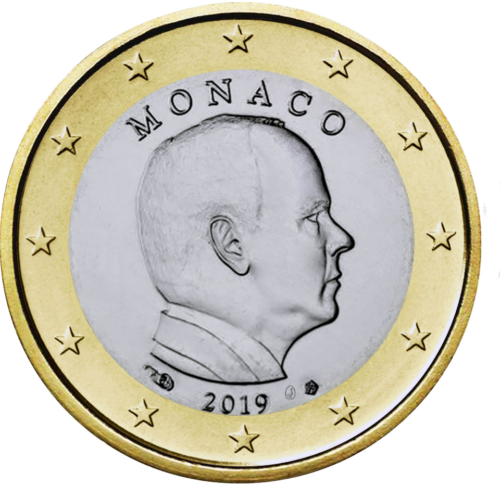 2019 Monakas Albertas II Nacionalinė 1 euro moneta (1)