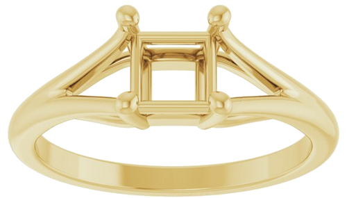 Sužadėtuvių Žiedas „Solitaire Split-Shank“ 14k yellow gold Square 5mm (3)