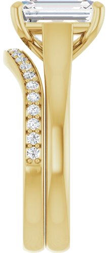 Sužadėtuvių Žiedas „Solitaire“ 585 Geltonojo Aukso Emerald 9mm x 7mm (9)