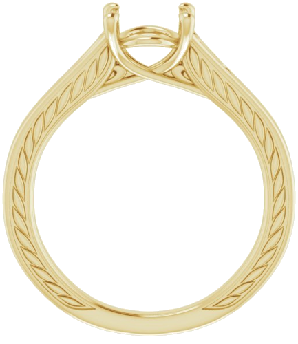 Sužadėtuvių Žiedas „Solitaire Scroll“ 14k yellow gold Oval 8mm x 6mm (2)
