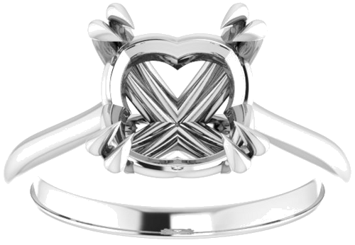 Sužadėtuvių Žiedas „Solitaire“ 585 Baltojo Aukso Cushion 9mm (3)