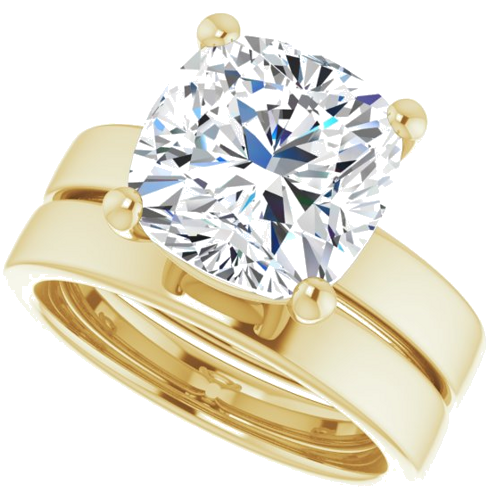 Sužadėtuvių Žiedas „Solitaire“ 14k yellow gold Cushion 10mm (10)