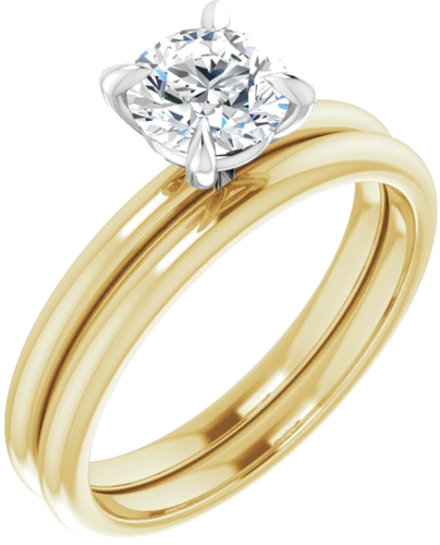 Sužadėtuvių Žiedas „Solitaire“ 14k yellow/white gold Round 6mm (6)
