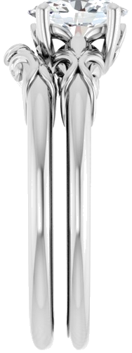 Sužadėtuvių Žiedas „Solitaire“ 585 Baltojo Aukso Oval 7mm x 5mm (9)