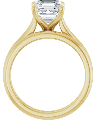 Sužadėtuvių Žiedas „Accented“ 14k yellow gold Asscher 7mm (7)