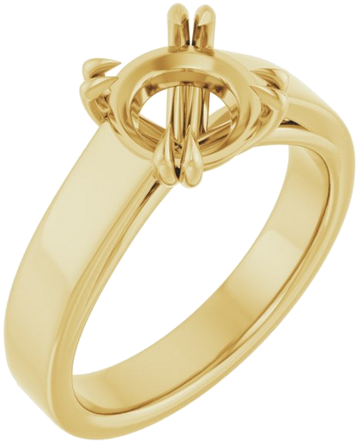 14K Yellow 8 mm Round Engagement Ring Mounting (1)
