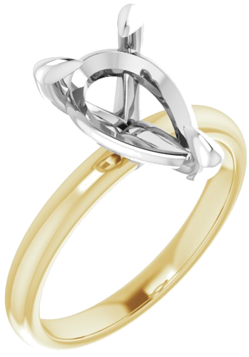 Sužadėtuvių Žiedas „Solitaire“ 585 Baltojo Ir Geltonojo Aukso Pear Shape 12mm x 8mm (1)