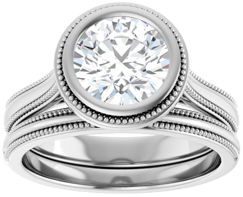 Sužadėtuvių Žiedas „Solitaire“ 585 Baltojo Aukso Round 7.4mm (8)