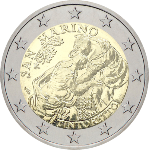2018 San Marinas Tintoretto 2 eurų moneta (3)