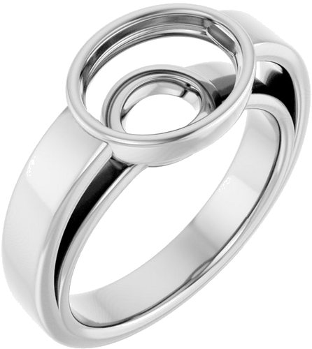 Sužadėtuvių Žiedas „Bezel-Set Solitaire“ 14k white gold Oval 10mm x 8mm (1)