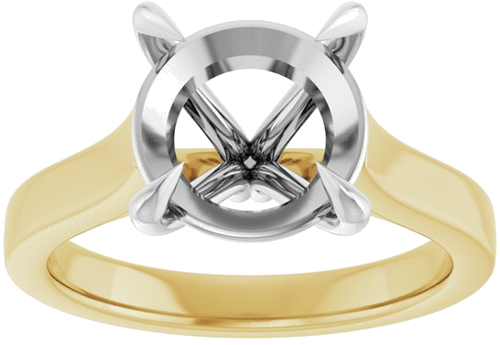 Sužadėtuvių Žiedas „Claw-Prong“ 14k yellow/white gold Round 10mm (3)