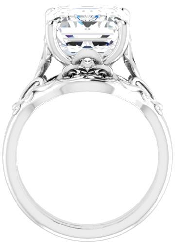 Sužadėtuvių Žiedas „Solitaire“ 14k white gold Emerald 12mm x 10mm (7)