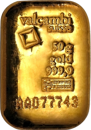 50 г Инвестиционный золотой слиток Valcambi (1)
