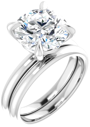 Platinum  10 mm Round Solitaire Engagement Ring Mounting (6)