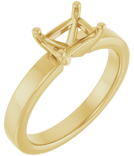 10K Yellow 7x5 mm Emerald Solitaire Engagement Ring Mounting (1)