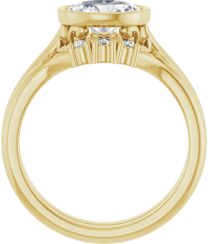 Sužadėtuvių Žiedas „Bezel-Set“ 14k yellow gold Oval 8mm x 6mm (7)