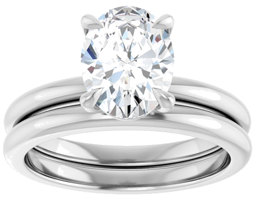 Sužadėtuvių Žiedas „Claw-Prong“ 10k white gold Oval 9mm x 7mm (8)